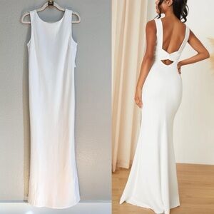Love In Your Eyes Ivory Knotted Mermaid Maxi Dress